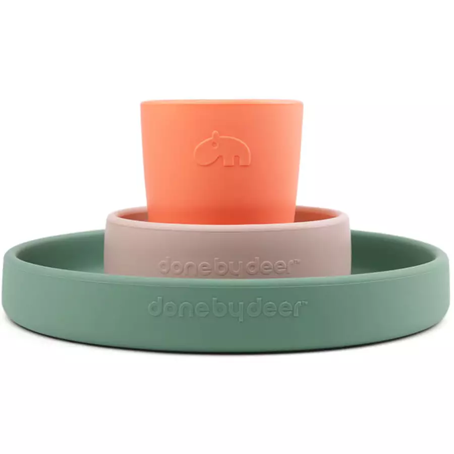 Done by Deer™ Geschirr-Set Croco Farbmix, Silikon