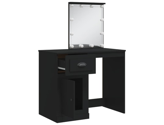 VIDAXL - Coiffeuse avec lumières led noir 90x42x132,5cm