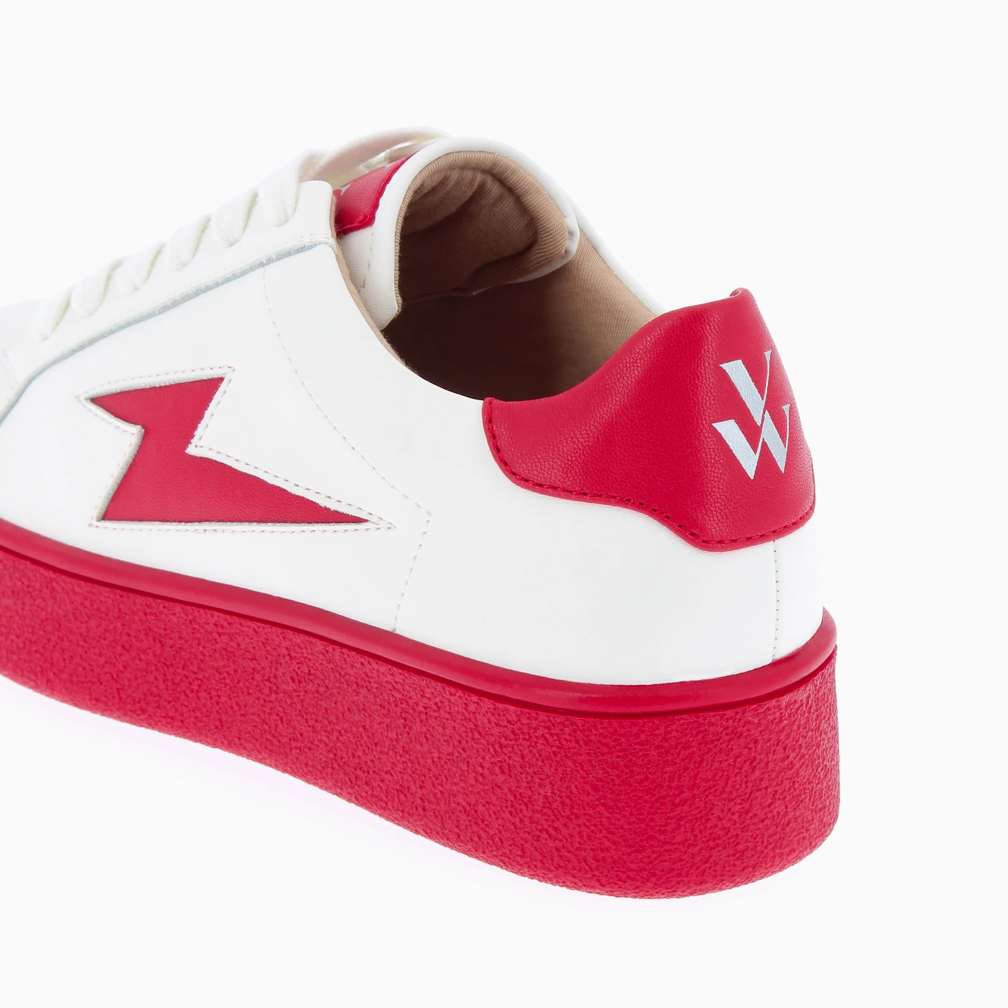 Sneakers-Baskets éclair Melany blanches à semelle rouge