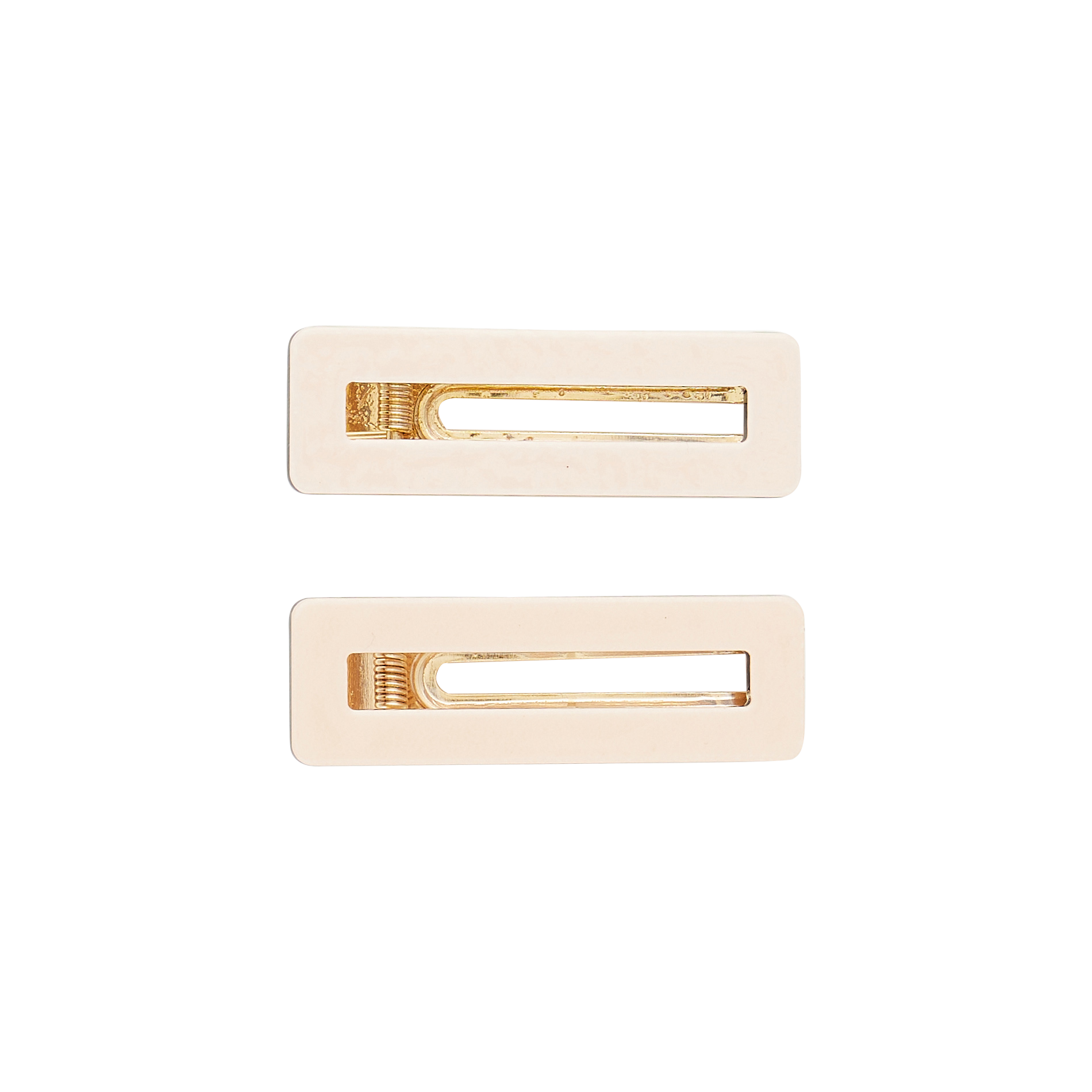 Lot de 2 barrettes carrées | Beige