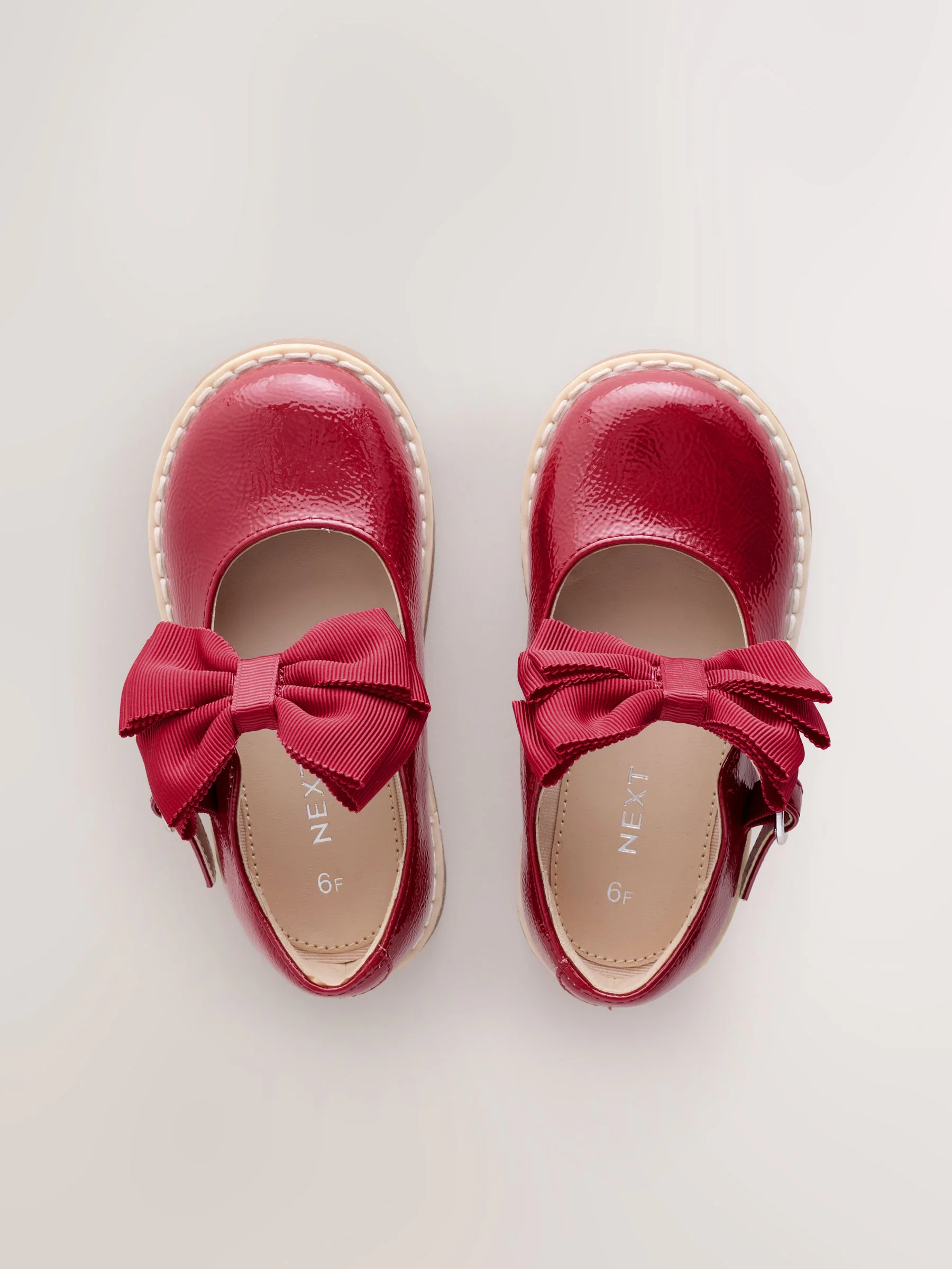 Rood - Chunky Bow Mary Jane Shoes