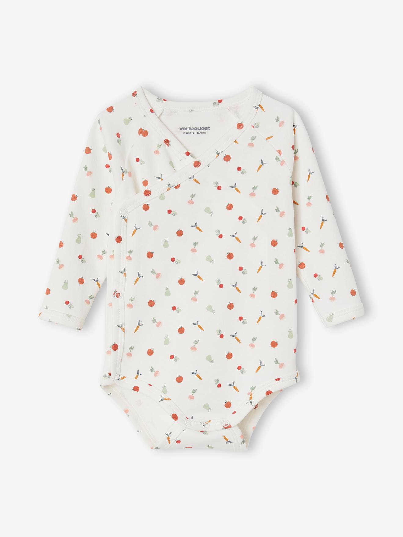 Conjunto de 5 bodies de manga comprida com abertura, para recém-nascido, laranja escuro bicolor/multicolorido.