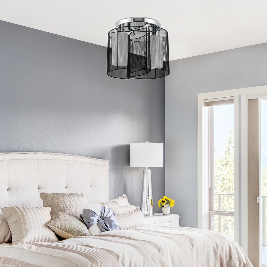 HOMCOM Deckenlampe 2-flammig schwarz