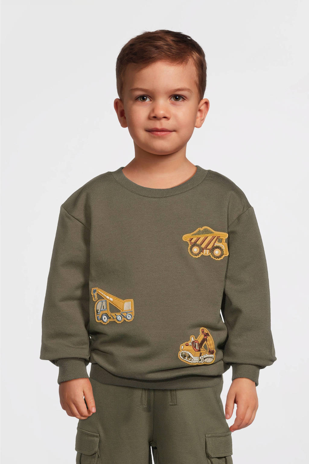 NAME IT sweater NMMNICE met printopdruk groen