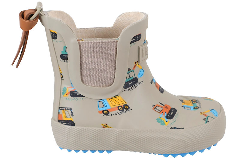 BISGAARD BABY RUBBER KHAKI GUMMISTØVLE MED GRAVEMASKINER