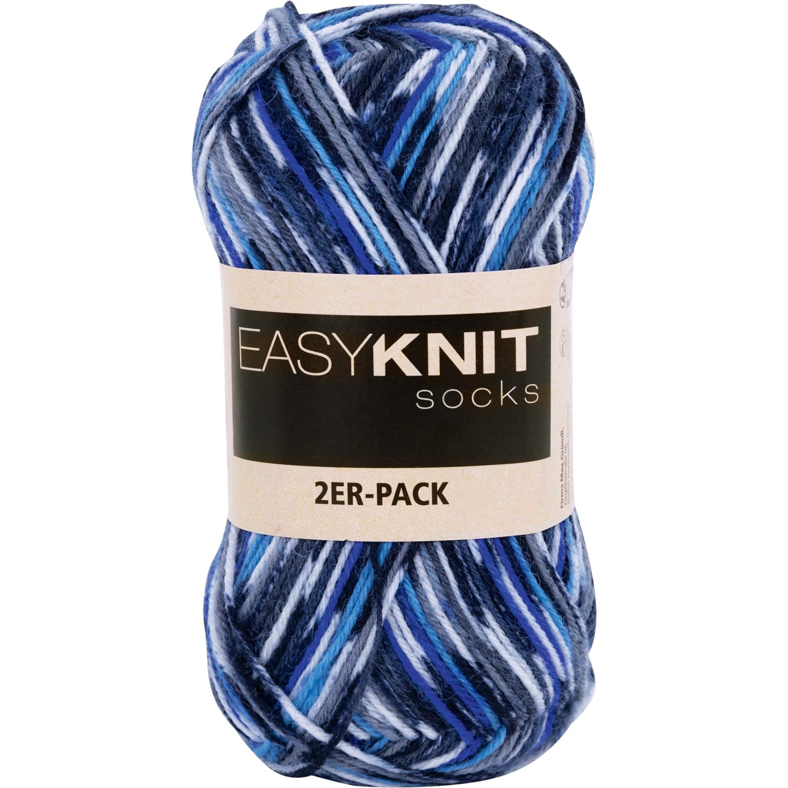 Sockenwolle 2er-Set, 2 x 50 g / Knäuel navy