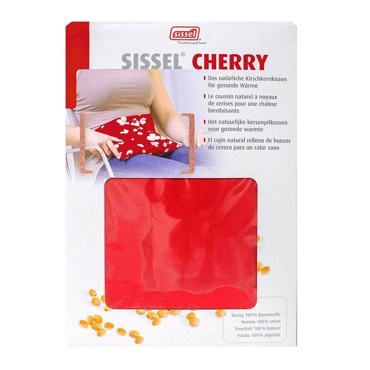 Cherry coussin rouge noyaux de cerise 24x26cm