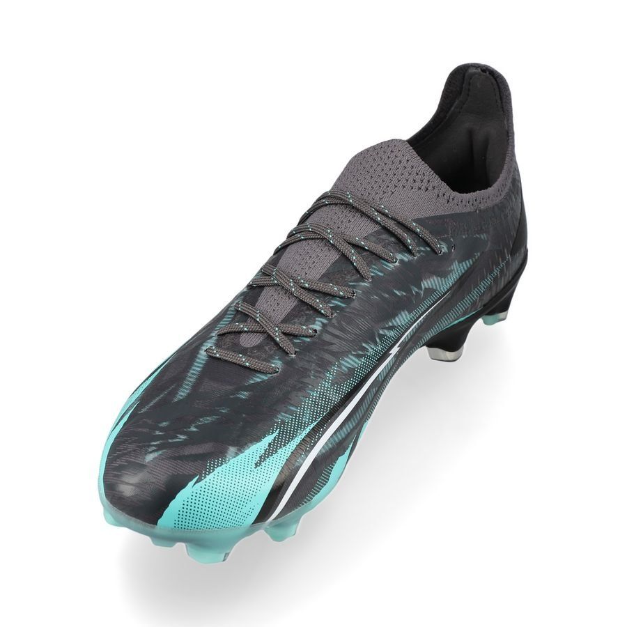 PUMA Ultra Ultimate FG/AG Rush - Strong Gray/Blanc/Turquoise ÉDITION LIMITÉE