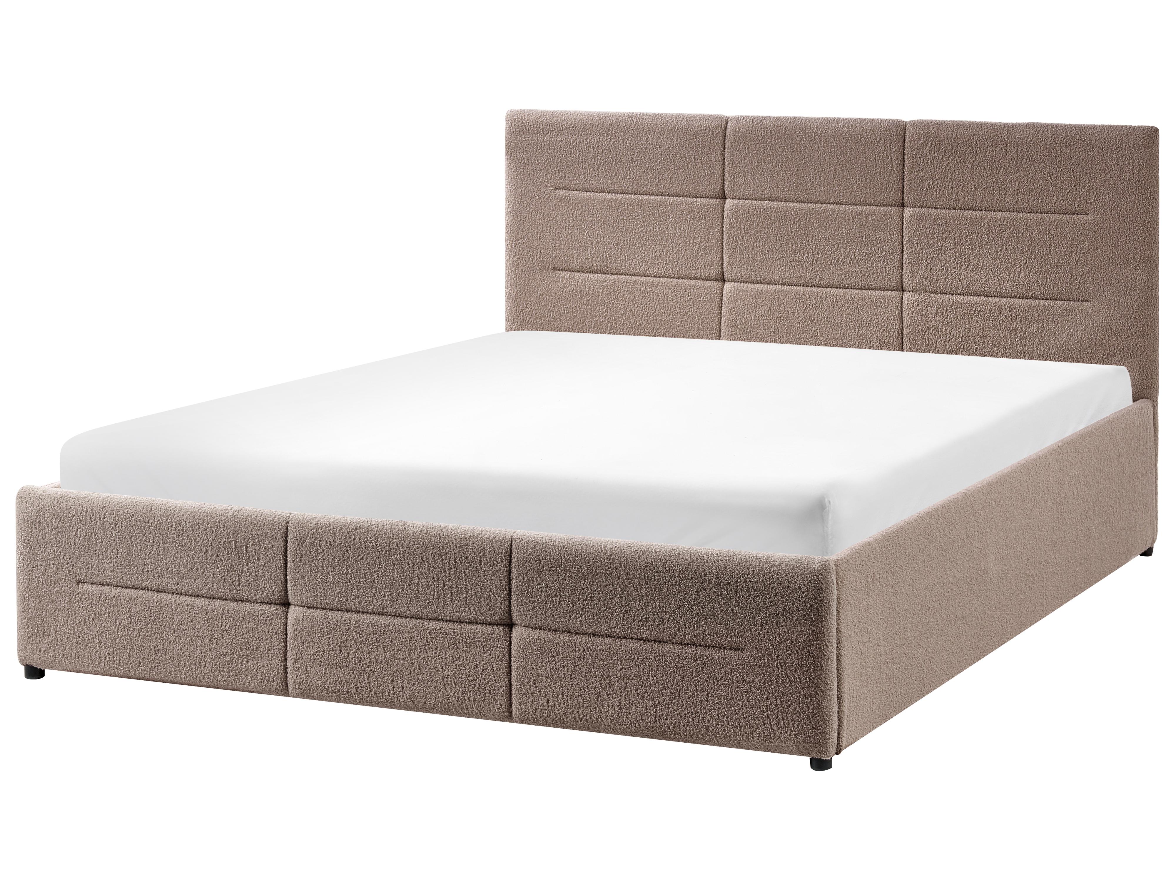 Bed met opbergruimte Bouclé MASSOGNES 140 x 200 cm Taupe