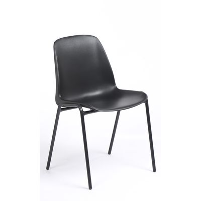 Chaise CHARLOTTE - pieds noirs sans accroche - noir