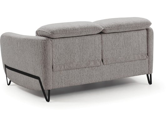 CONCEPT1 - Salon tissu Amsterdam gris 3 places électrique + 2 places fixe
