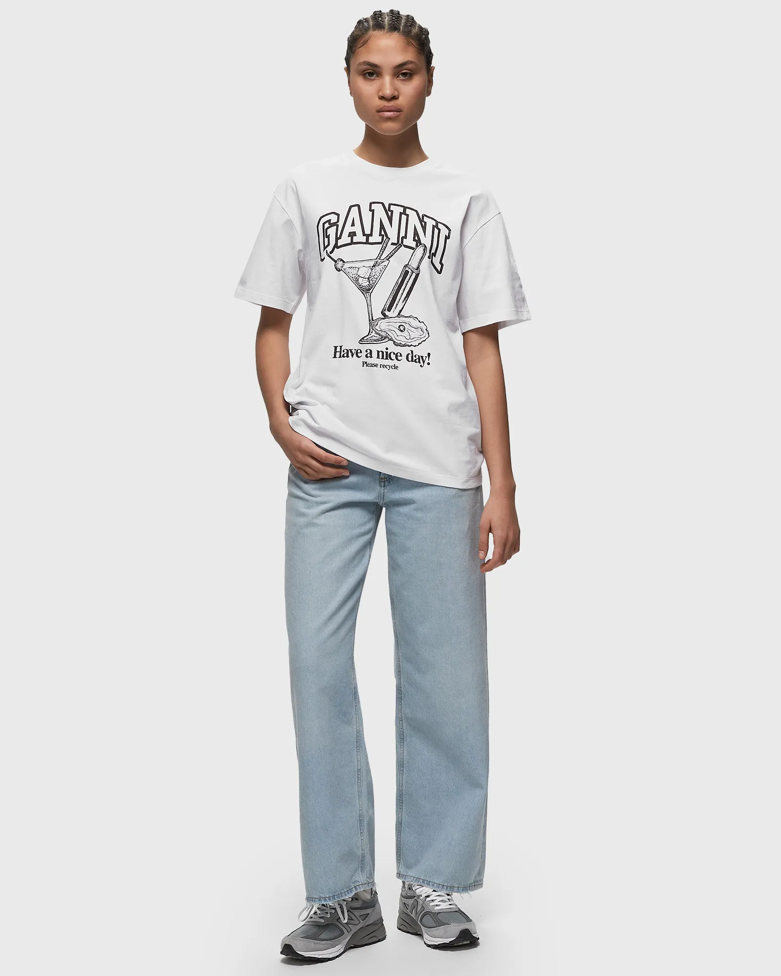 Ganni Future Heavy Cocktail Drop Shoulder Tee
