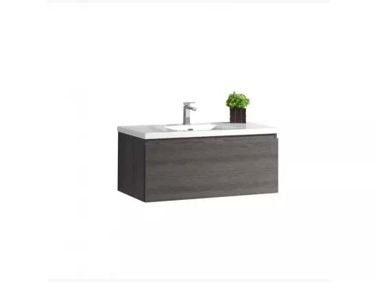 Ensemble de salle bain 100 cm pierre anthracite Aquaterra