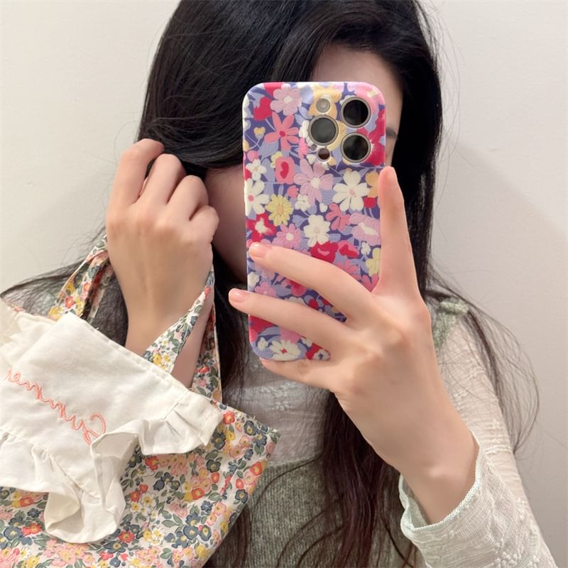 Fonekase - Bloemen telefoonhoesje - Apple iPhone 16 Pro Max / 16 Pro / 16 Plus / 16 / 15 Pro Max / 15 Pro / 15 Plus / 15 / 14 Pro Max / 14 Pro / 14 Plus / 14 / SE / 13 Pro Max / 13 Pro / 13
