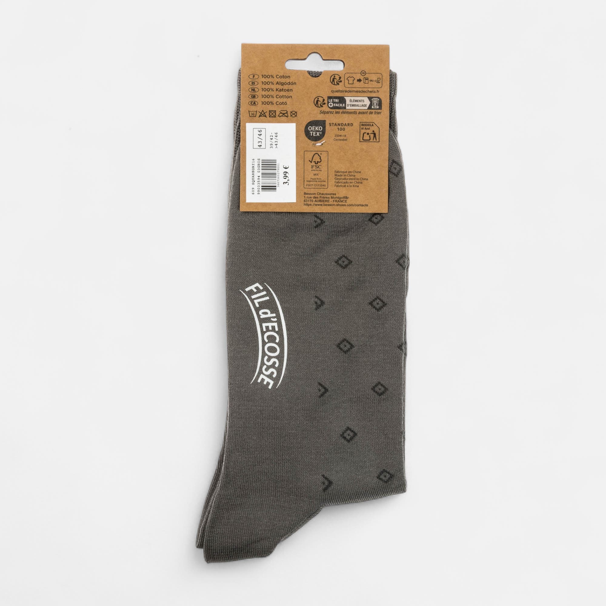 Chaussettes Homme gris
