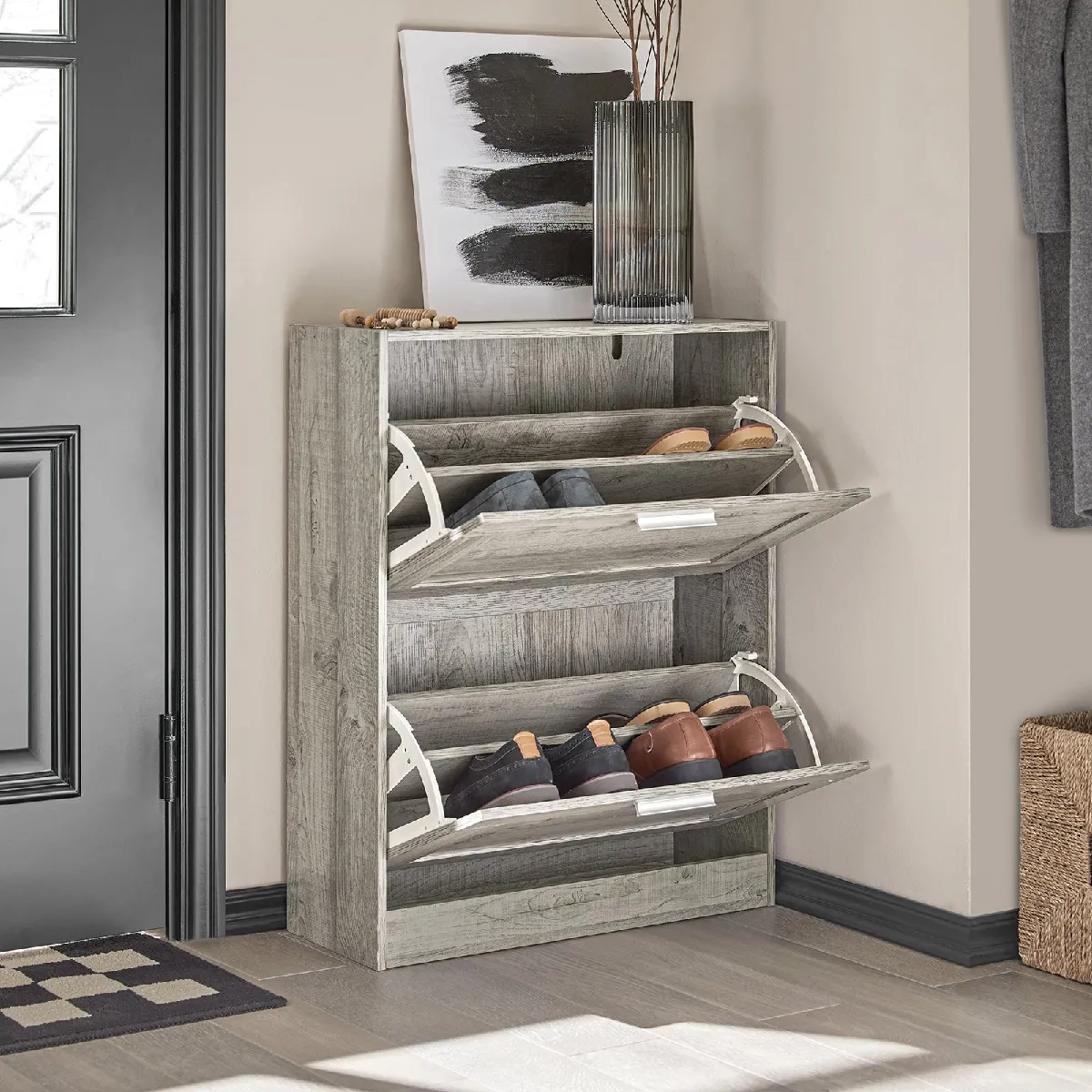 SoBuy Meuble à chaussures - Gris 60x23x79 cm