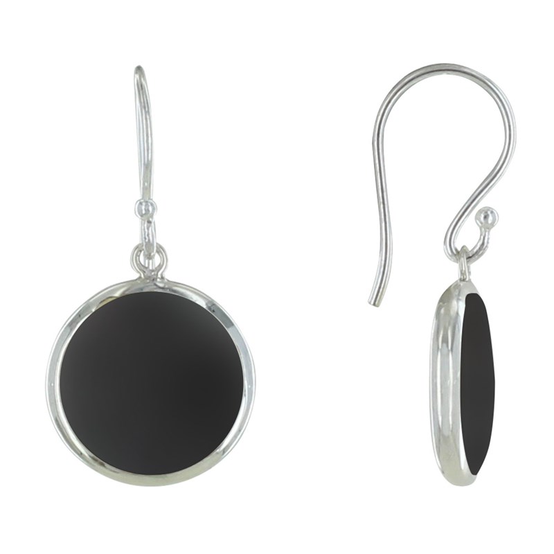 Boucles d'Oreilles Argent Disques Nacre