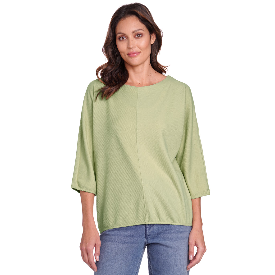 Gina Benotti Damen Sweatshirt mit 3/4-Arm hellgrün