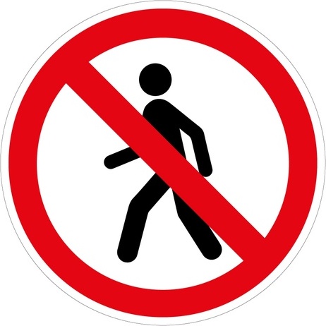 Panneau rond ISO EN 7010 - Interdit aux piétons - P004