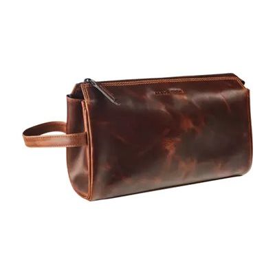 Maverick The Original - Trousse de toilette - carré - cuir de vachette pleine fleur tanné végétal - brun