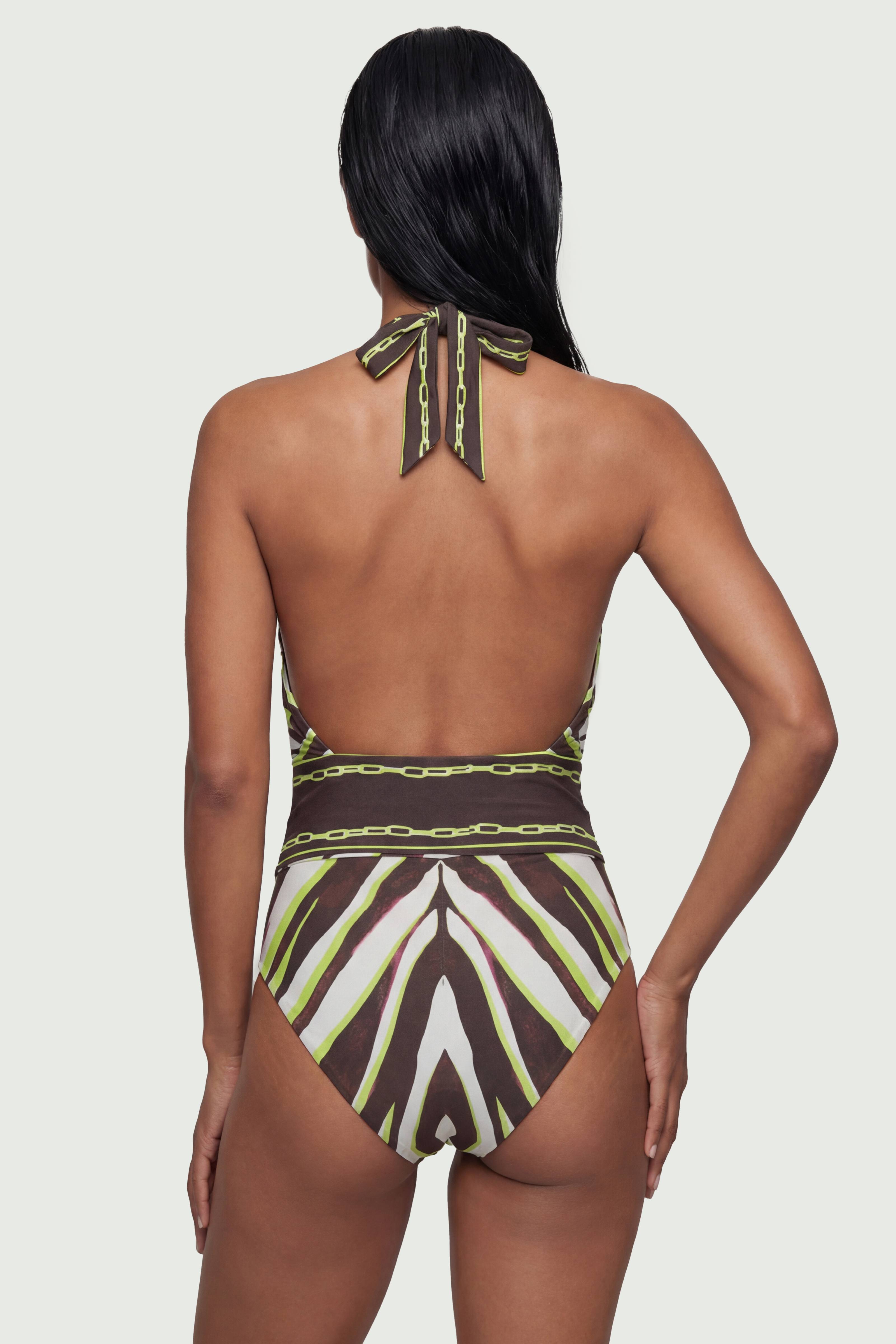 KarenMillen Maillot de Bain Décolleté Imprimé Animal