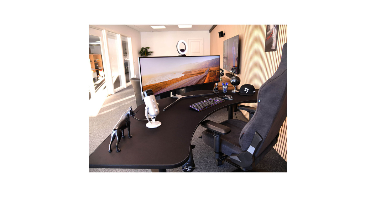 ArozziArena Angelo - Pure Black gaming desk  (Zwart)