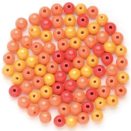 Glorex Holzperlen Mix blau, 6 mm, 118 Stück
