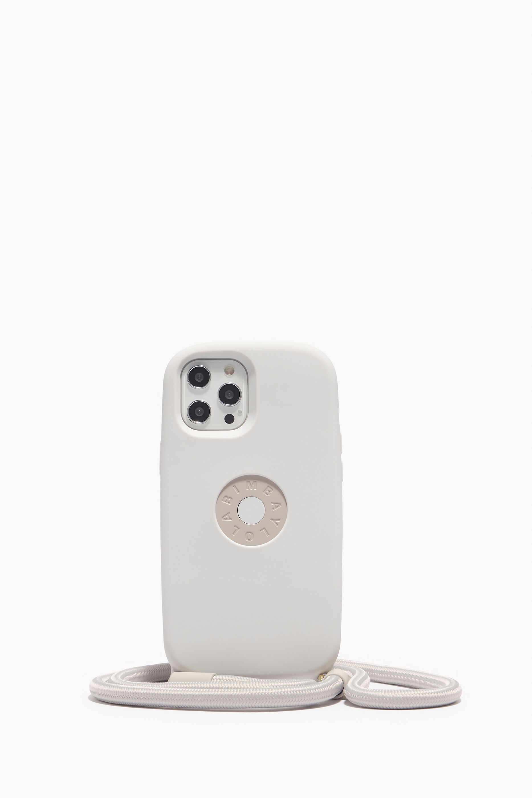 Capa para iPhone 12 Pro Max com logo na cor taupe