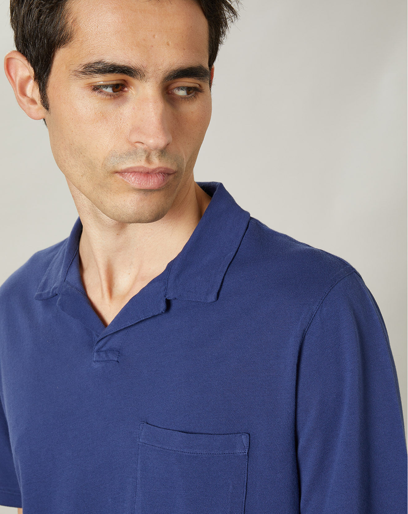Hartford Polo piqué bleu worker