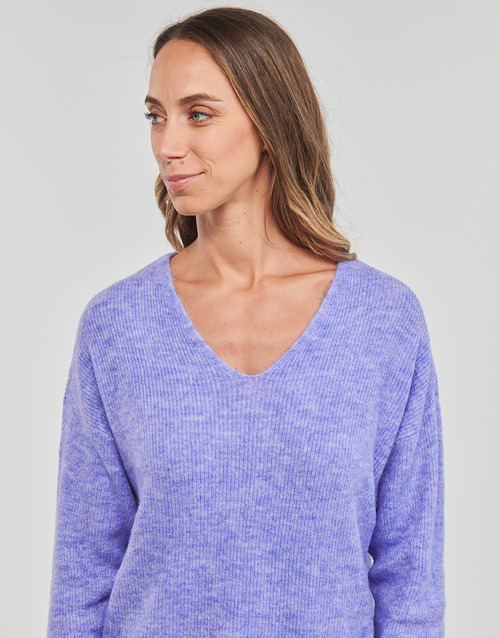 Vero Moda - VMCREWLEFILE LS V-NECK BLOUSE NOOS - Bleu