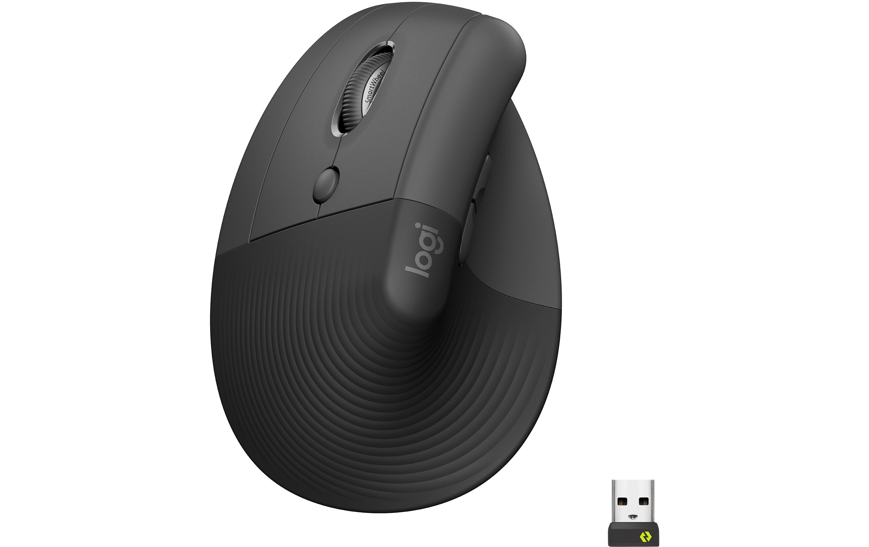 Ergonomische Maus Lift Left GraphiteKomfortable ergonomische Linkshänder-Maus mit vertikalem Design für kleine bis mittelgrosse Hände