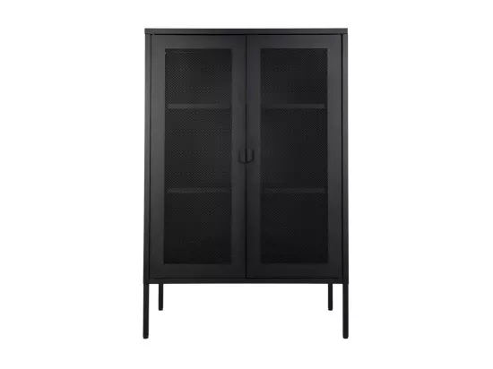 Melbourne - Vaisselier en métal avec portes grillagées : Couleur - Noir