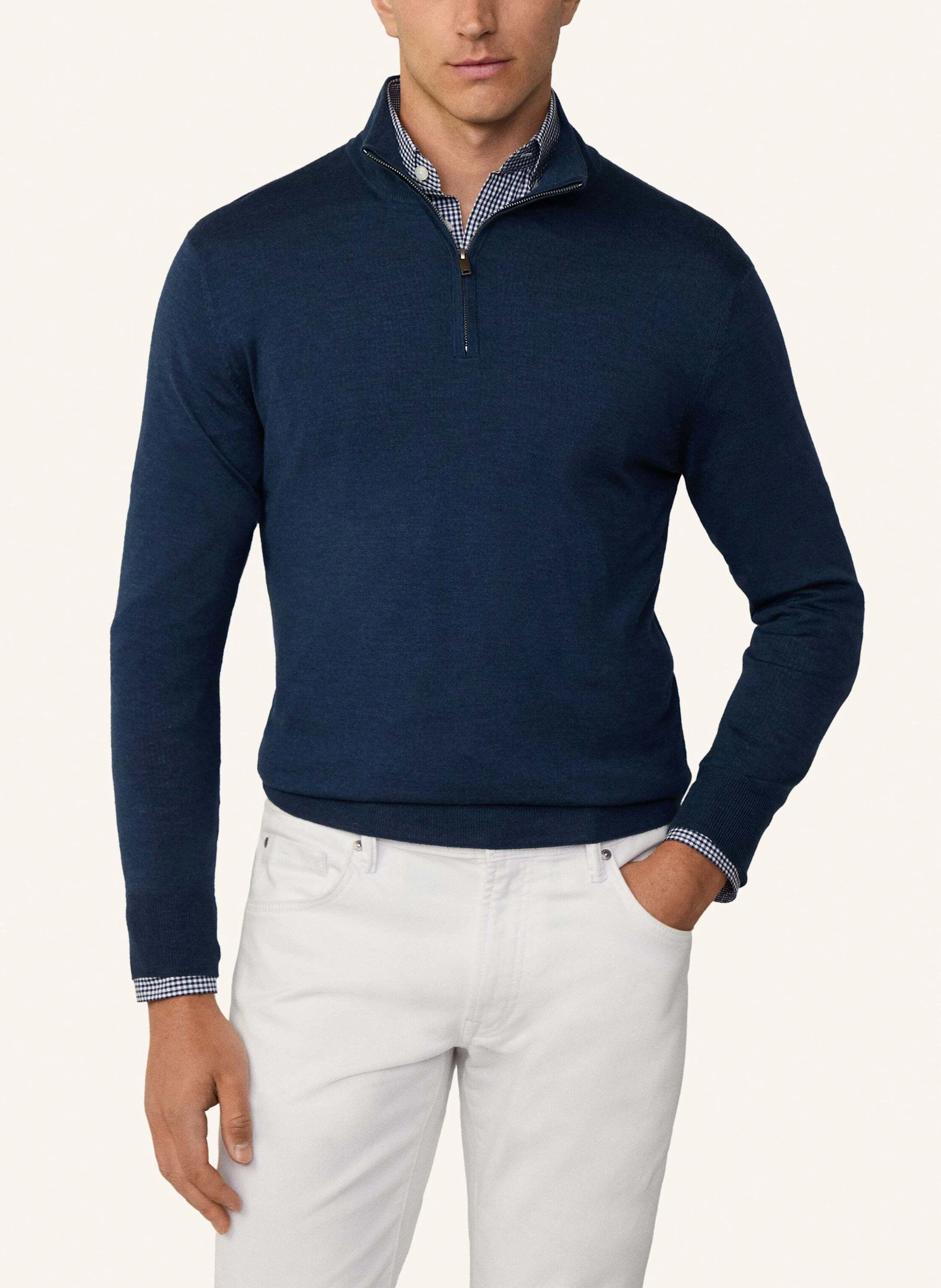 HACKETT LONDON Pullover GMD MERINO SILK HZIP.
