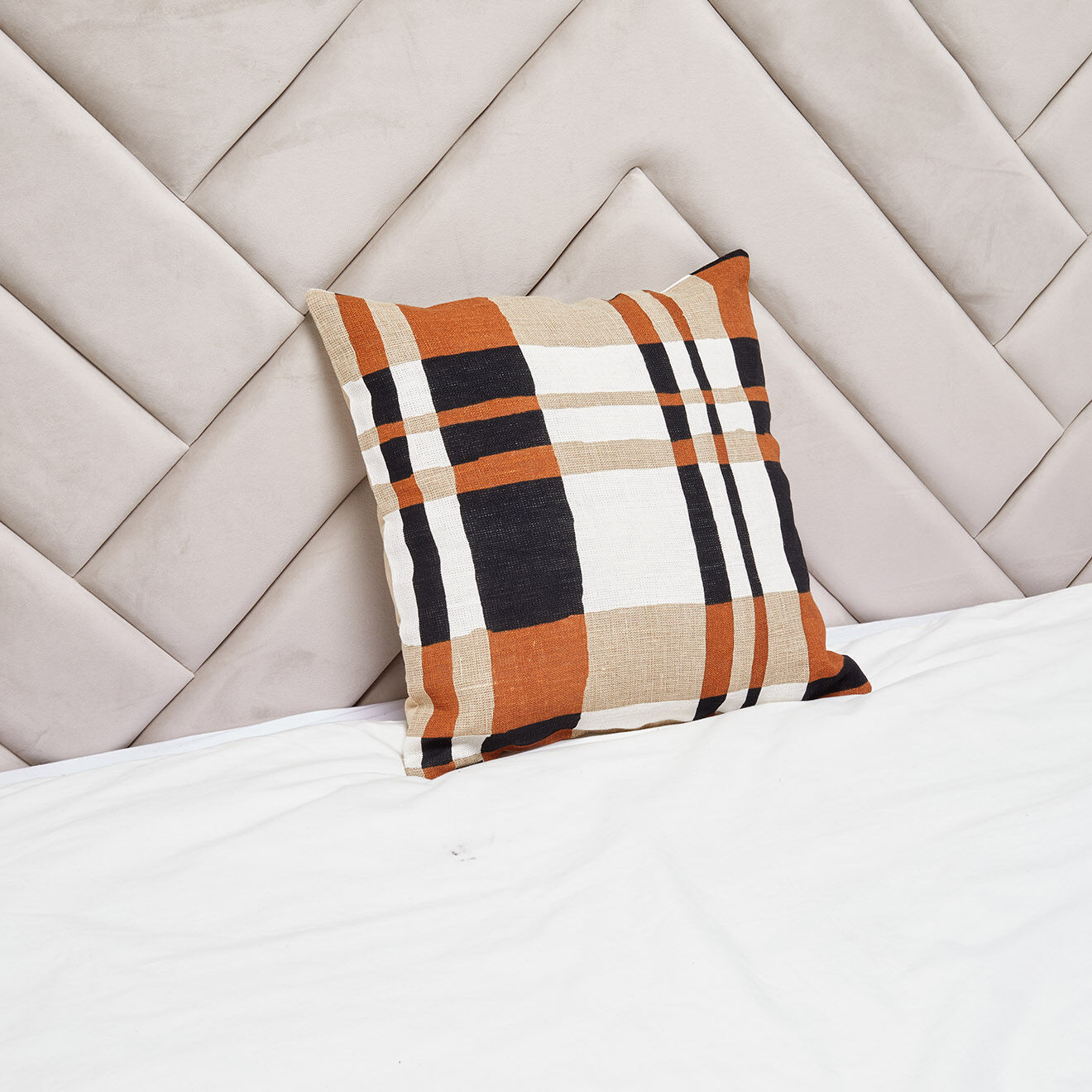 Haomy Housse de coussin en Lin & Coton Cork caramel - 45x45 cm