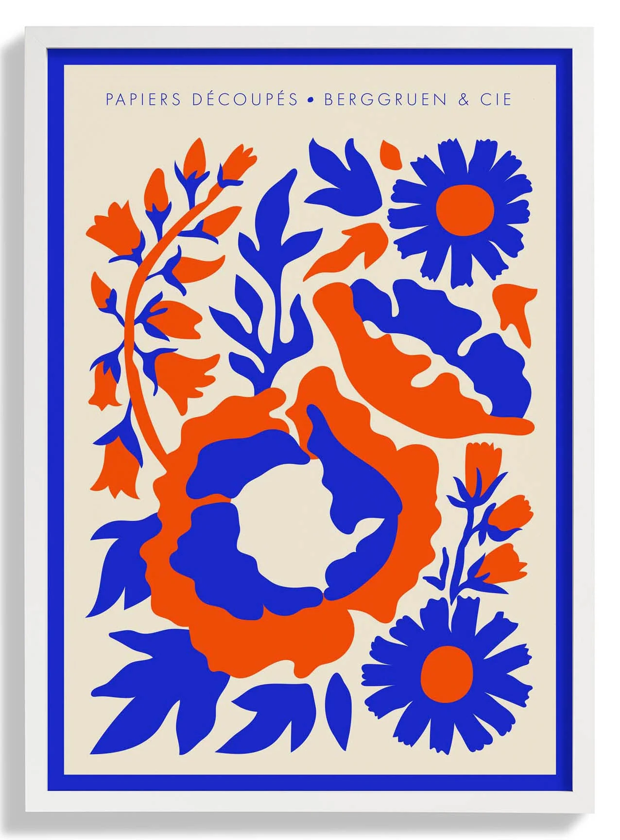 Contrast Flowers Orange Blue Papiers Découpés Kunstausstellung