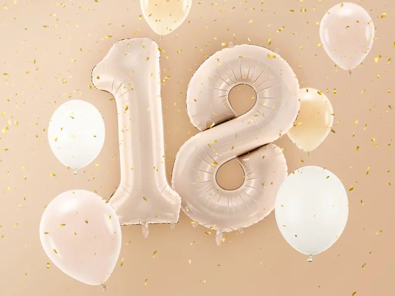 8 Jaar Cijfer Ballon Beige Glans Leeg 72cm