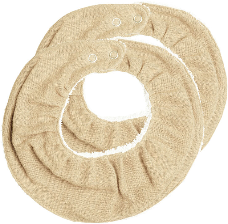 Fabelab Ruffle Bib - Wheat - 2 pack Wheat