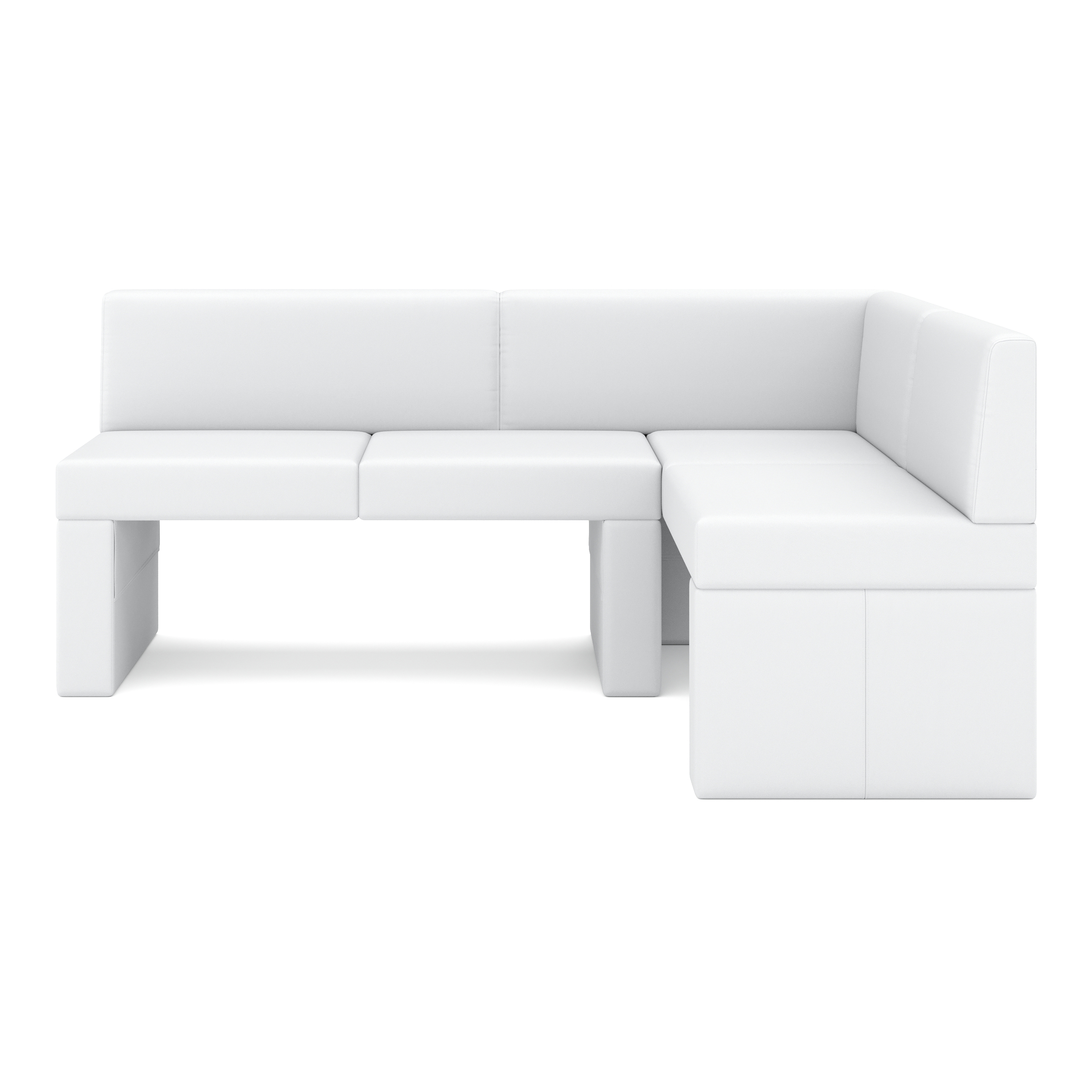 Eckbank Leder ERIKA 205 x 140 cm rechts weiss