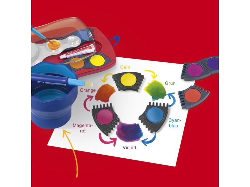 Faber-Castell Malschürze für Kinder Ab 6 Jahren, Blau Kinder-Malschürze mit langen Ärmeln, blau