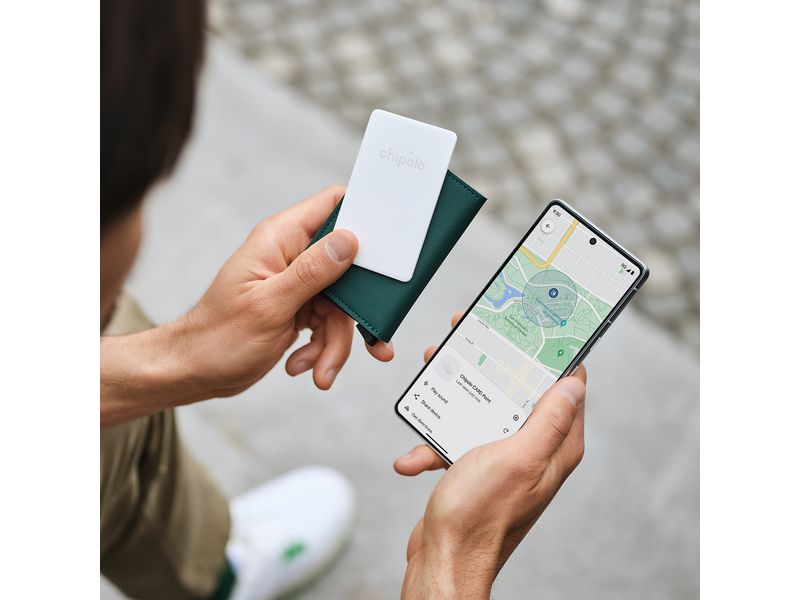 Chipolo Schlüsselfinder CARD Point Weiss Ultradünner Walletfinder
