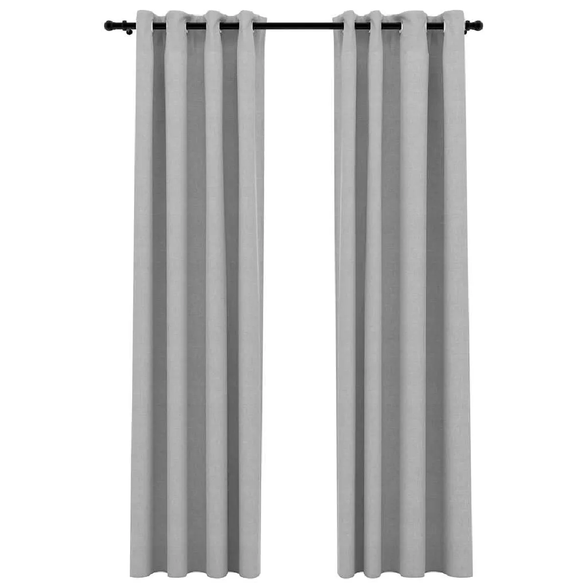 vidaXL Rideaux Aspect lin 2 pcs - Gris 140 x 225 cm