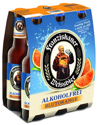 Franziskaner Alkoholfrei Blutorange 6x0,33 l (MEHRWEG)