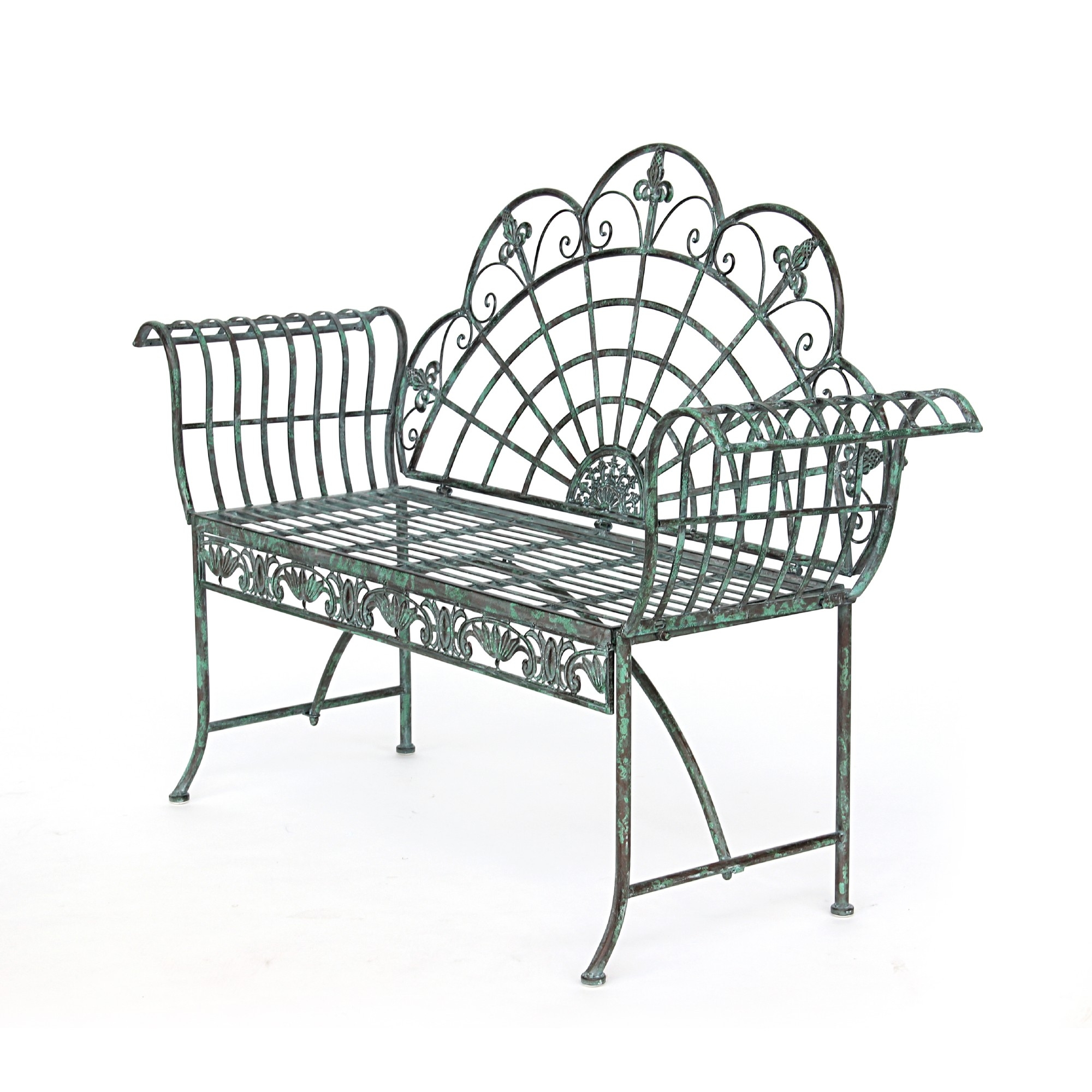 Metallbank 'Marlon', vintage-grün,  L 146 cm, B 46 cm, H 102 cm günstig bestellen