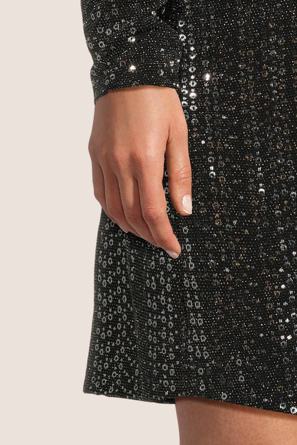 PIECES Maternity zwangerschapsjurk PMSIDDY met glitters zwart