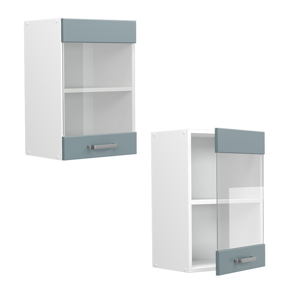 Vicco Glashängeschrank Küchenschrank R-Line Solid Weiß Blau Grau 40 cm modern