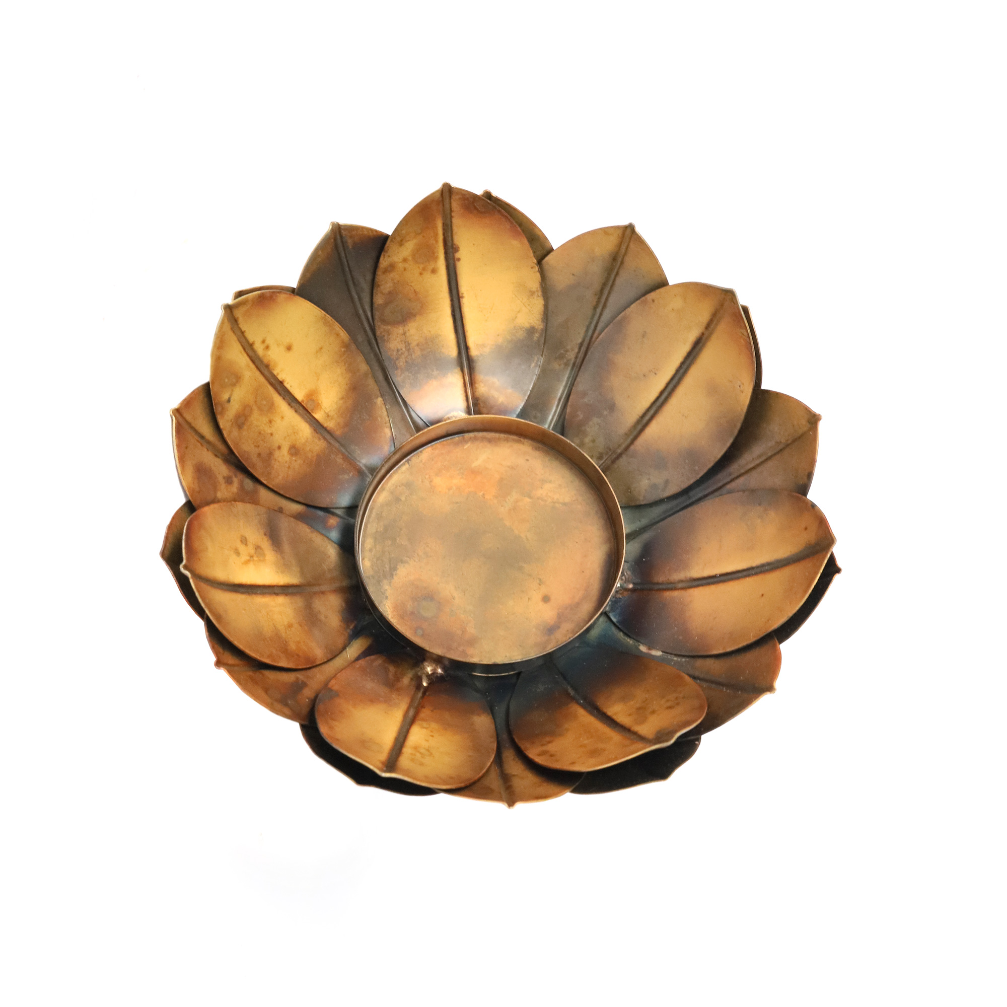 Kerzenhalter 'Lotus', antik gold Ø 21 cm, H 10 cm von fischer's lagerhaus