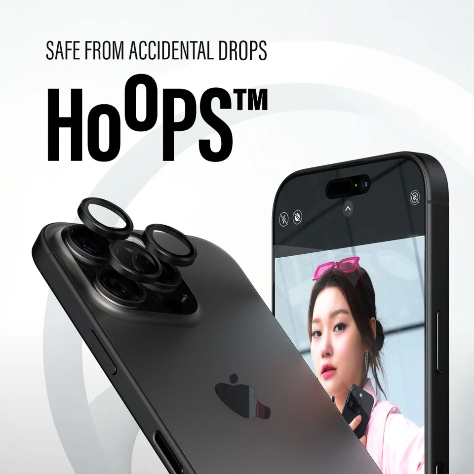 PanzerGlass - Hoops Linse Beskytter - iPhone 16 Pro/iPhone 16 Pro Max - Sort