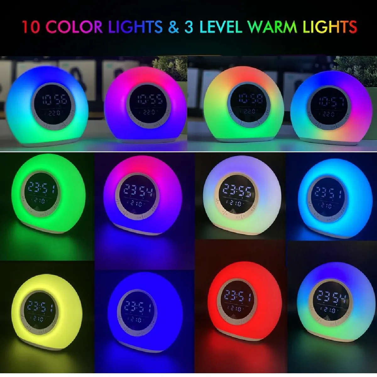 Yonis Enceinte LED Réveil
