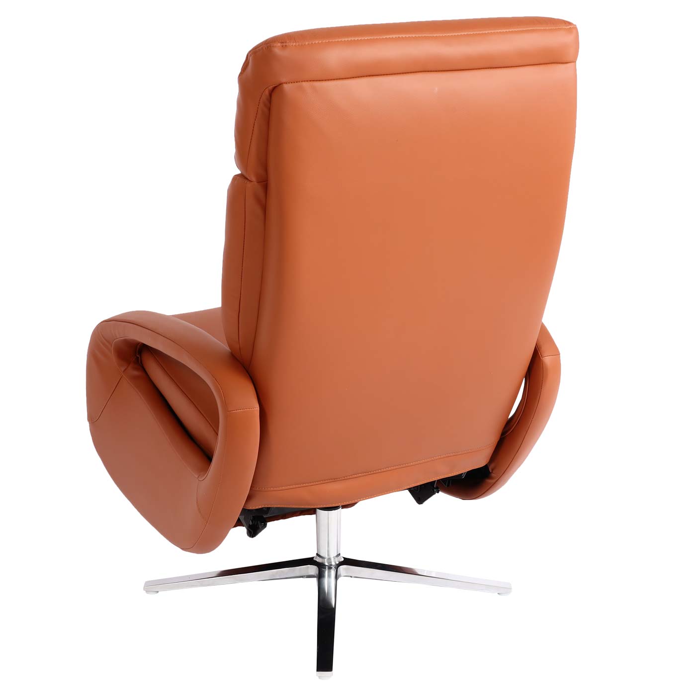 Relaxsessel MCW-L11, Design Fernsehsessel TV-Sessel Liegesessel, Liegefunktion drehbar, Voll-Leder ~ terracotta-braun