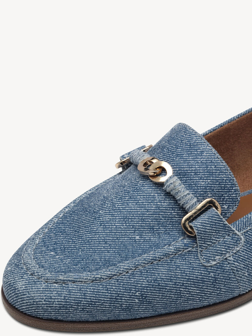 Leren Instappers - blauw